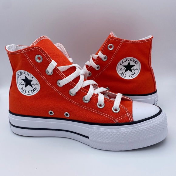 Converse Chuck Taylor All Star Hi Top Poppy Orange - Picture 1 of 8